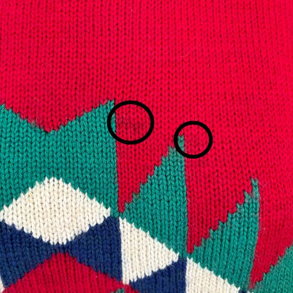 VTG MIGHTY MAC Wool Cotton Ski Lodge Crew Neck Sweater in Red SZ L - Picture 8 of 11